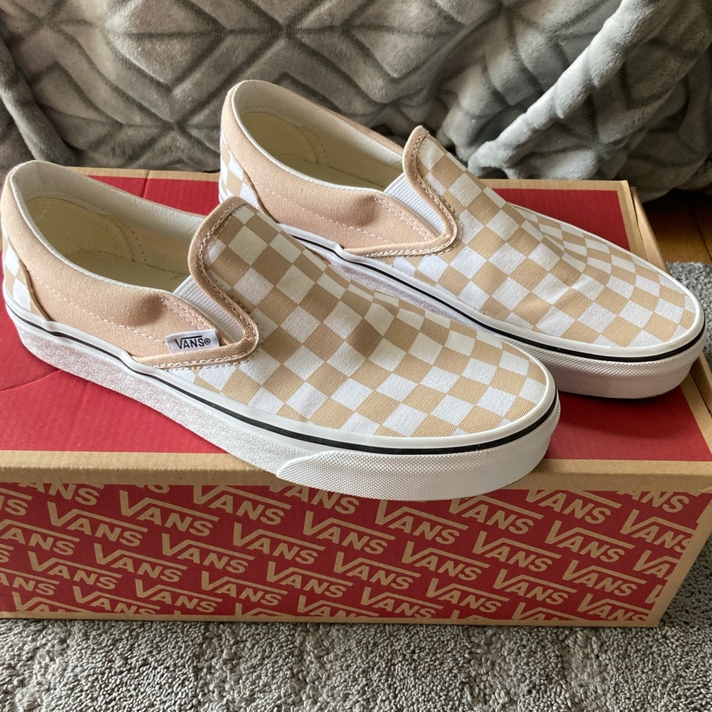 Vans Slip On Size 7.5 Nude and White